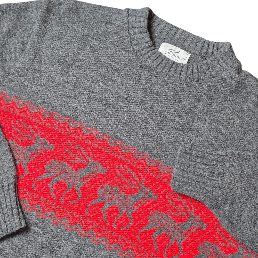 VTG‎ Pinnacle Womens Medium Acrylic Knit Sweater Made in USA Reindeer Nordic